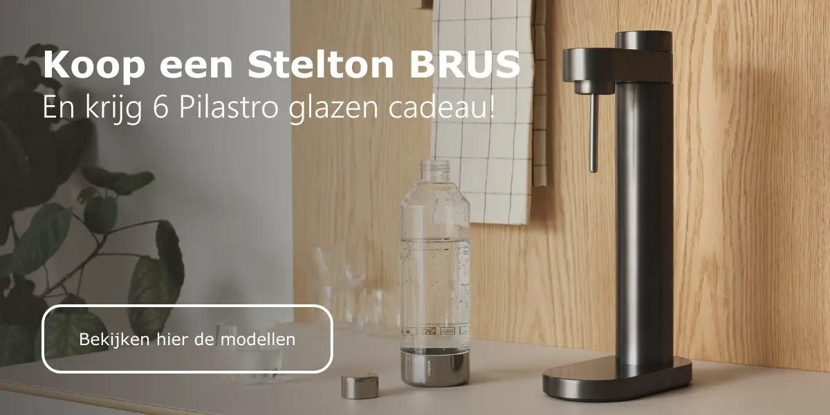 Stelton BRUS nu met 6 GRATIS Pilastro glazen t.w.v. €37.95